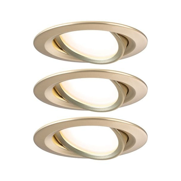 Paulmann Einbauleuchte LED Nova Coin Basisset schwenkbar 3er-Set Gold