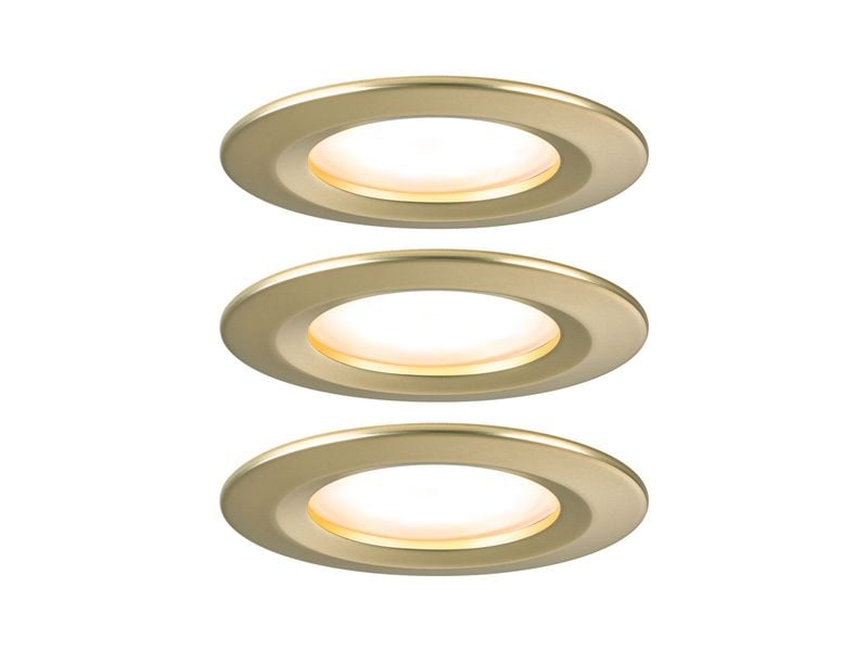 Paulmann Einbauleuchte LED Nova Coin Basisset starr 3er-Set Gold