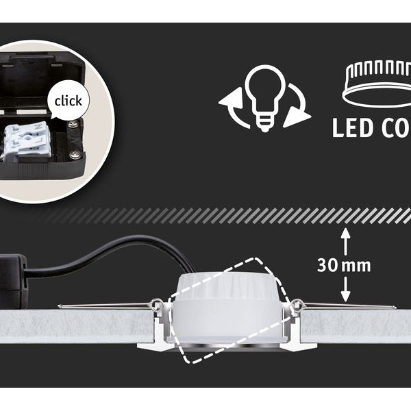 Paulmann Einbauleuchte LED Cole Coin 3er-Set Weiss