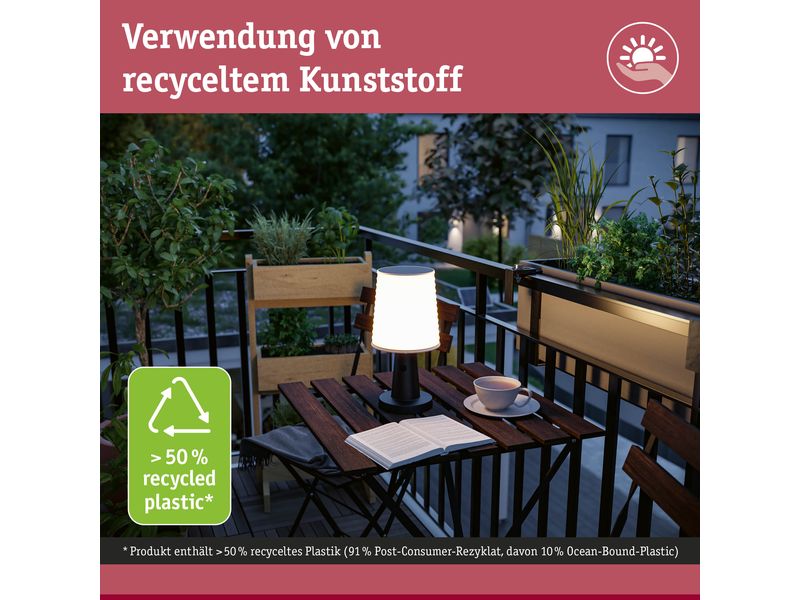 Paulmann Akku-Tischleuchte Solar LED Ilanga