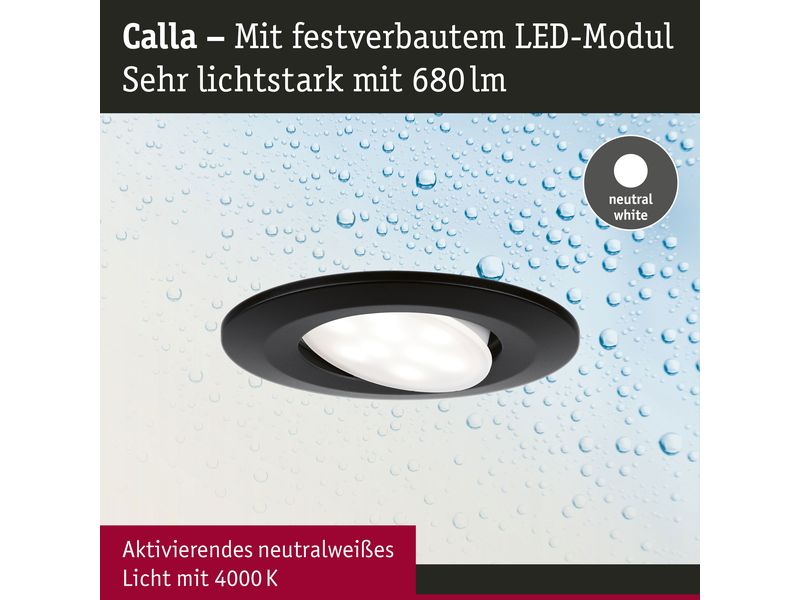 Paulmann Einbauleuchte LED Calla Basisset schwenkbar Schwarz