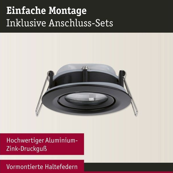 Paulmann Einbauleuchte Nova Plus schwenkbar Schwarz