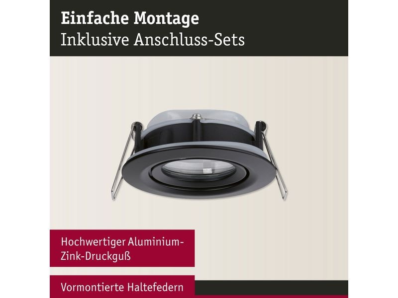 Paulmann Einbauleuchte Nova Plus schwenkbar Schwarz