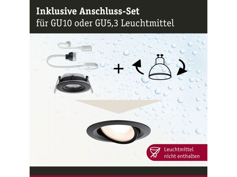 Paulmann Einbauleuchte Nova Plus schwenkbar Schwarz
