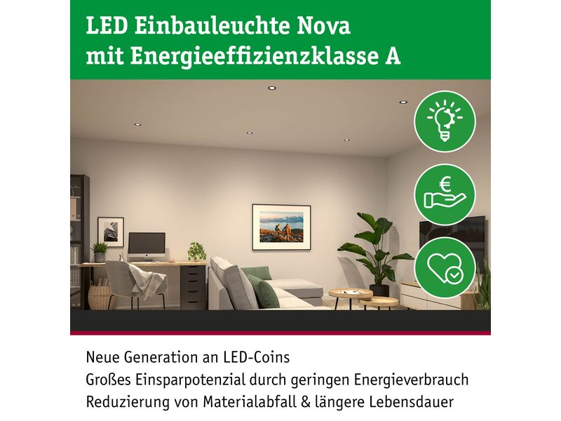 Paulmann Einbauleuchte LED Nova Plus 3-Set Eisen gebürstet
