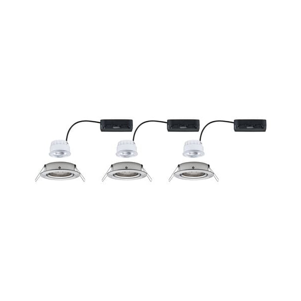 Paulmann Einbauleuchte LED Nova Plus 3-Set Eisen gebürstet