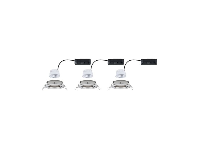 Paulmann Einbauleuchte LED Nova Plus 3-Set Eisen gebürstet