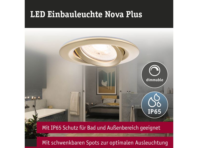 Paulmann Einbauleuchte Nova Plus 3-Set Gold