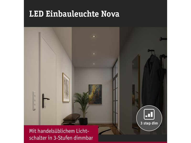 Paulmann Einbauleuchte LED Nova Coin Basisset schwenkbar 3er-Set Gold