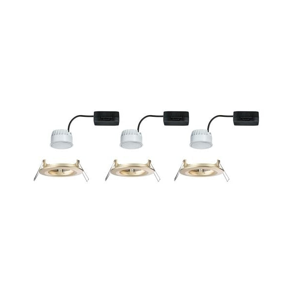 Paulmann Einbauleuchte LED Nova Coin Basisset starr 3er-Set Gold