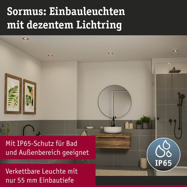 Paulmann Einbauleuchte LED Sormus Schwarz