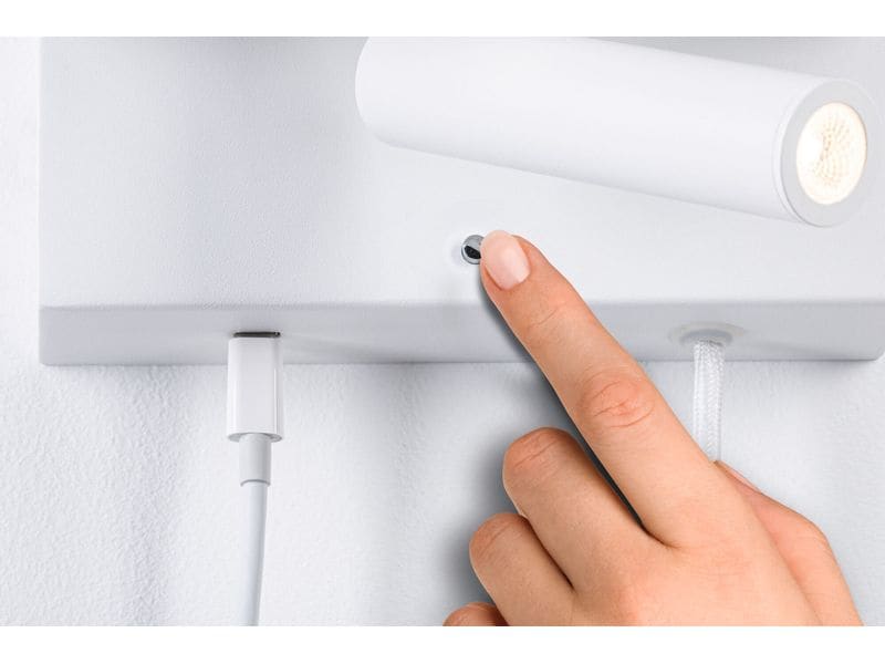 Paulmann Wandleuchte 3-Step-Dim Jerik USB C Weiss