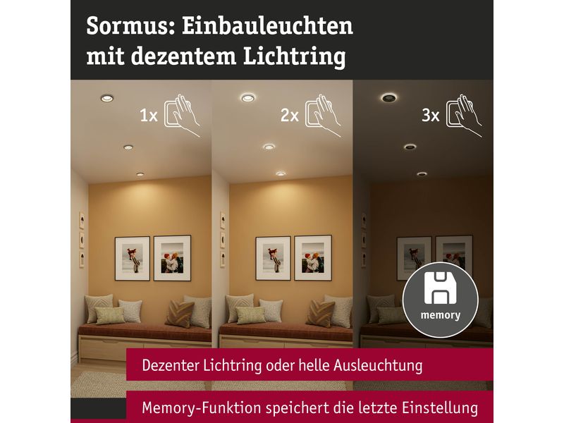 Paulmann Einbauleuchte LED Sormus Chrom