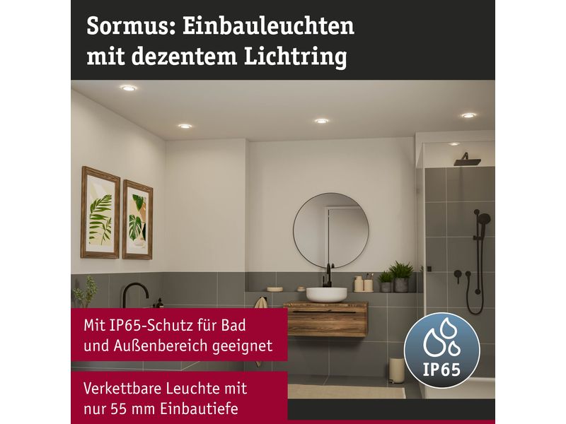 Paulmann Einbauleuchte LED Sormus 3er-Set Weiss