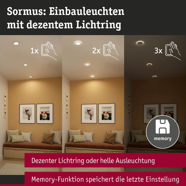 Paulmann Einbauleuchte LED Sormus 3er-Set Weiss