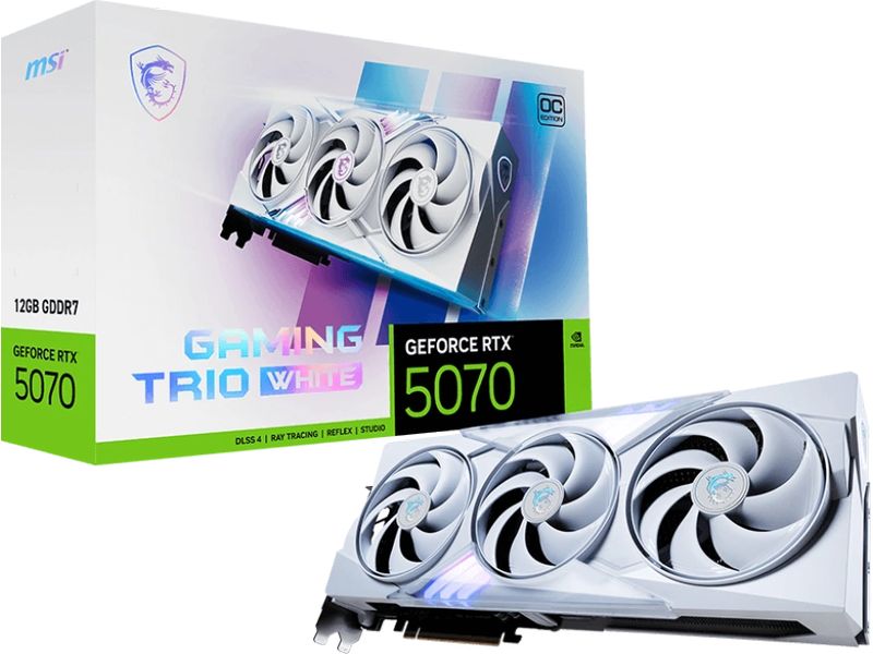 MSI Grafikkarte GeForce RTX 5070 GAMING TRIO OC Weiss 12 GB