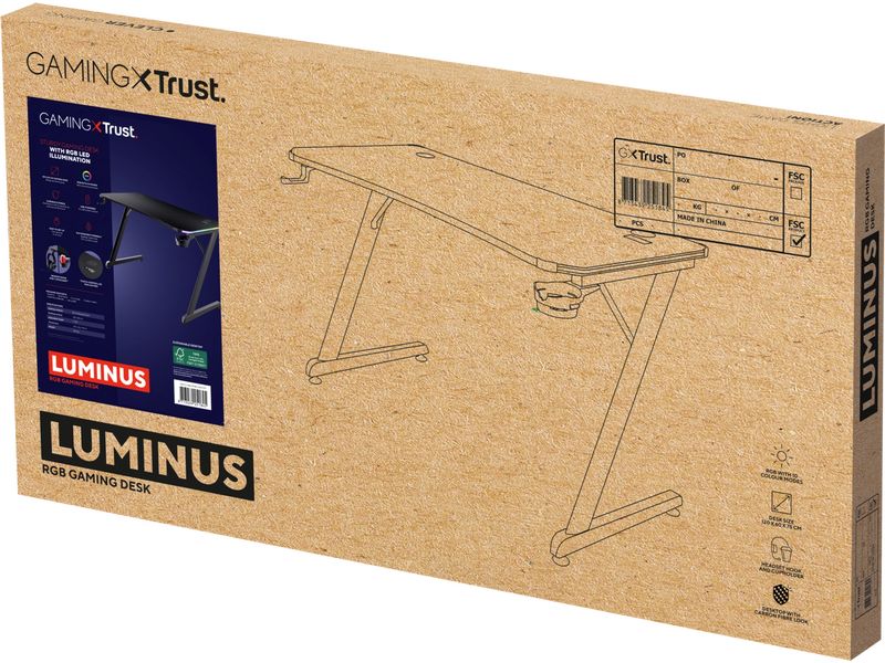 Trust Gaming Tisch GXT 709 Luminus RGB Schwarz