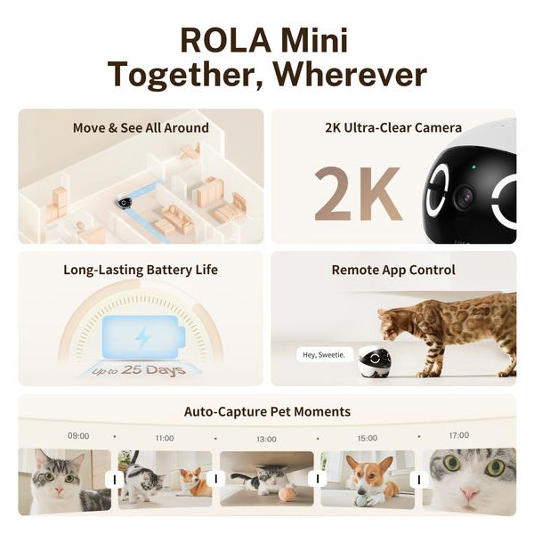 ENABOT Rola Mini Pet Monitor 2k Cam