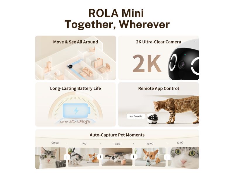 ENABOT Rola Mini Pet Monitor 2k Cam