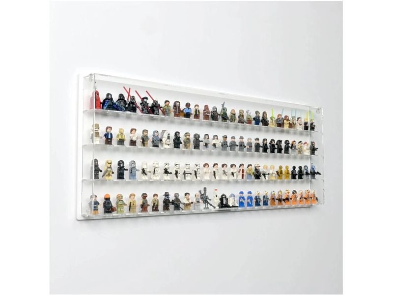 iDisplayit Baukasten Acryl-Wand-Display für 100 LEGO-Minifiguren