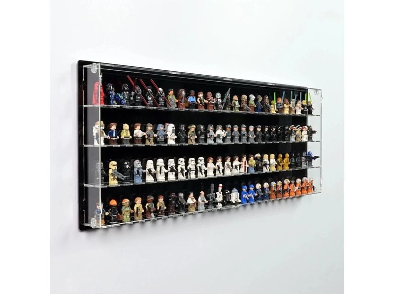 iDisplayit Baukasten Acryl-Wand-Display für 100 LEGO-Minifiguren