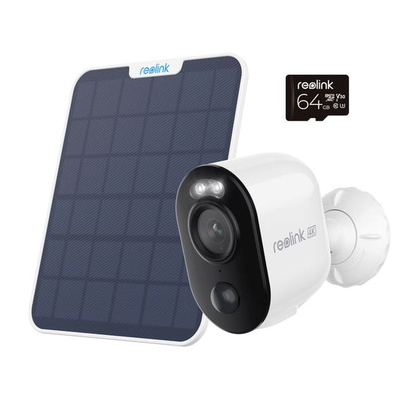 Reolink Netzwerkkamera B350 Weiss, inkl. Solarpanel und 64GB Karte