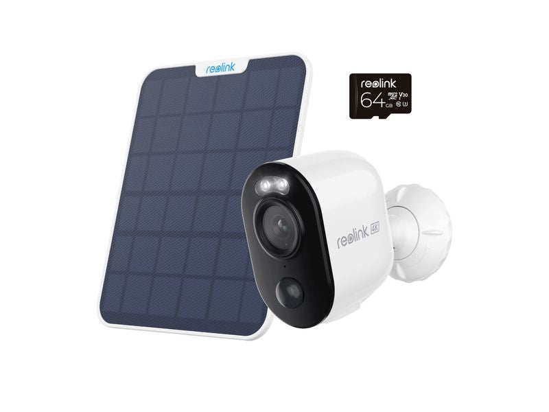 Reolink Netzwerkkamera B350 Weiss, inkl. Solarpanel und 64GB Karte