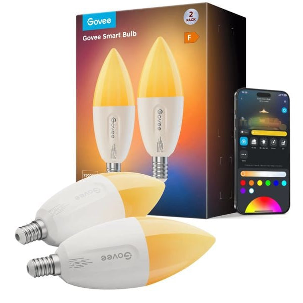 Govee Smart Light Bulb E14, RGBWW, CRI>80, Wifi, BT