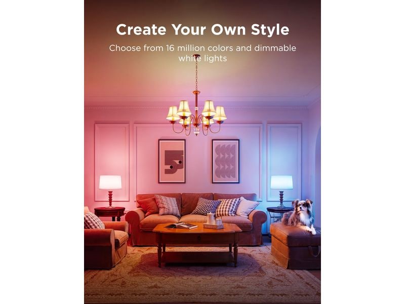 Govee Smart Light Bulb E14, RGBWW, CRI>80, Wifi, BT