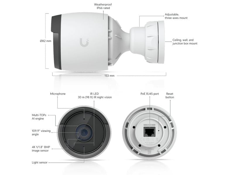 Ubiquiti Netzwerkkamera G6 Bullet Weiss