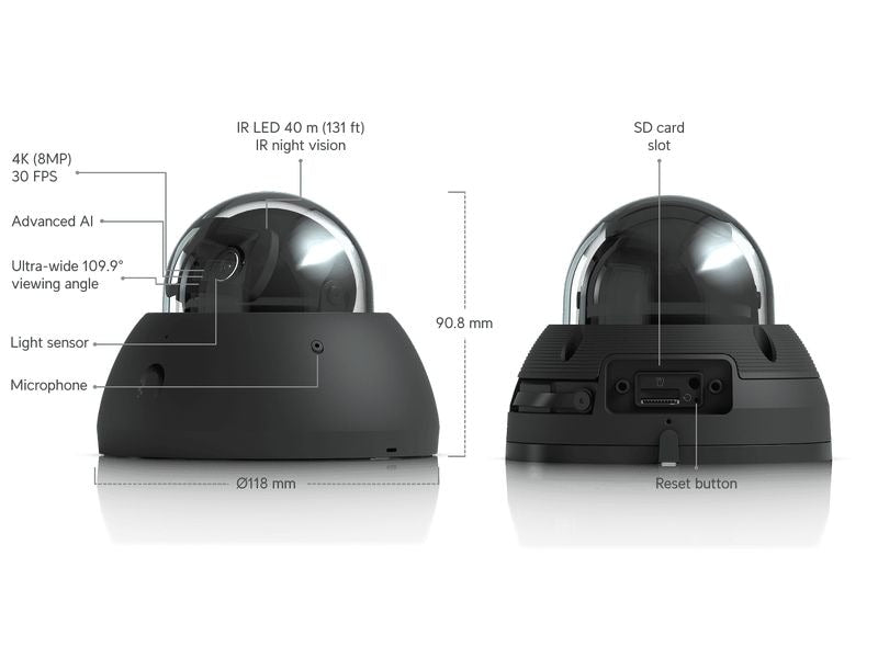 Ubiquiti Netzwerkkamera UniFi AI Dome Schwarz
