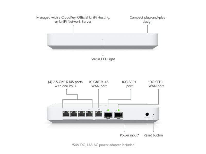 Ubiquiti Router UniFi Gateway UXG-Fiber (1x PoE+ 30W)