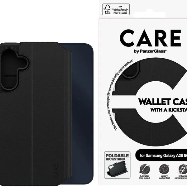 CARE Back Cover Wallet Case Kickstand Galaxy A26 5G Schwarz