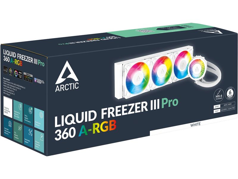 Arctic Cooling Wasserkühlung Liquid Freezer III Pro 360 A-RGB Weiss