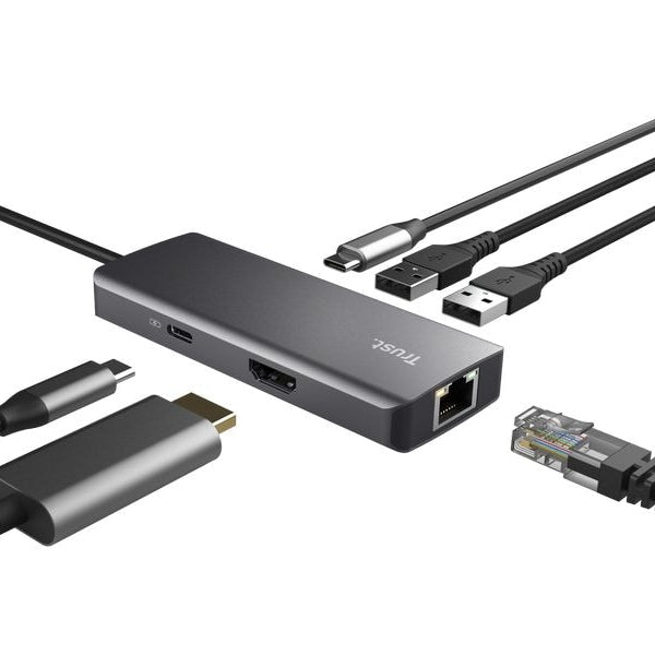 Trust Dockingstation 6-in-1 USB-C Multi-Port Adapter – Silver