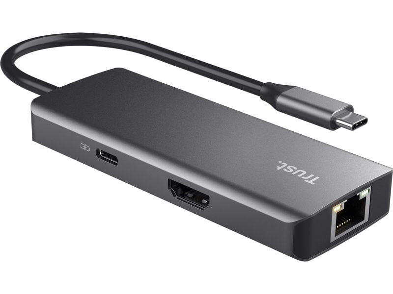 Trust Dockingstation 6-in-1 USB-C Multi-Port Adapter – Silver