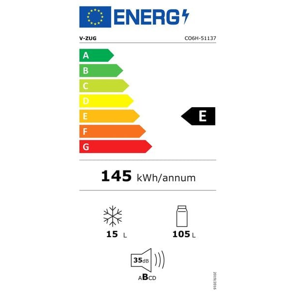 V-Zug Einbaukühlschrank V600 8UG Links