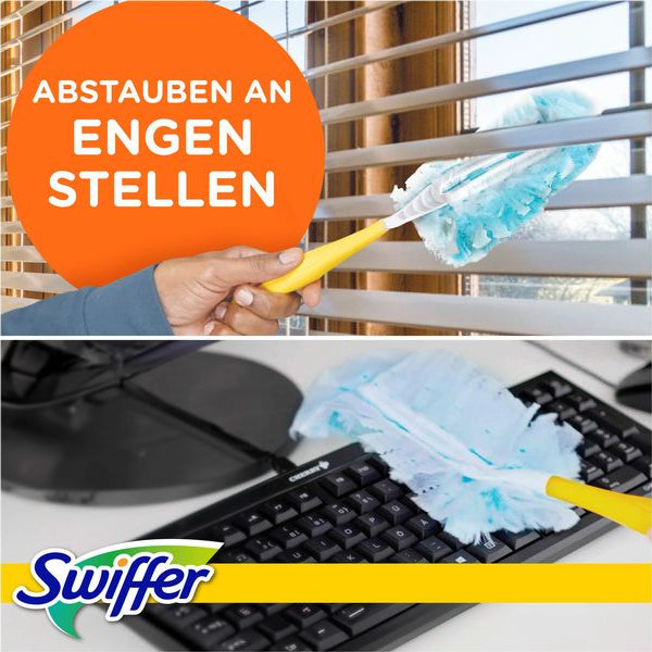 Swiffer Staubmagnet mit Griff 7 Stück, Blau/Gelb