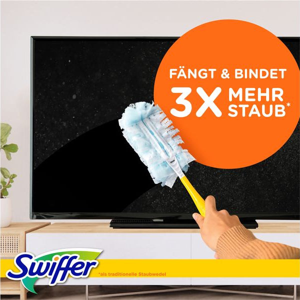 Swiffer Staubmagnet mit Griff 7 Stück, Blau/Gelb