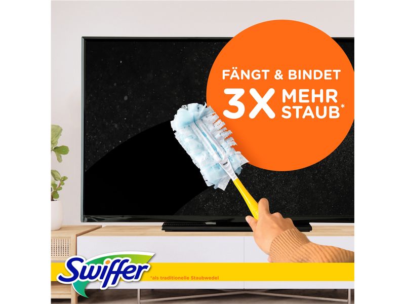 Swiffer Staubmagnet mit Griff 3 Stück, Blau/Gelb