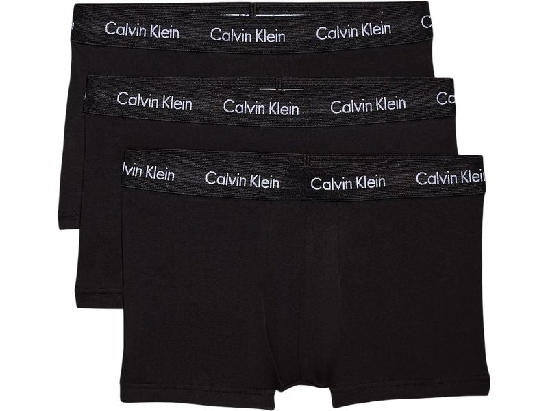 Calvin Klein Wäsche Unterhosen 3P Low Rise Trunk Schwarz/Weiss, XL