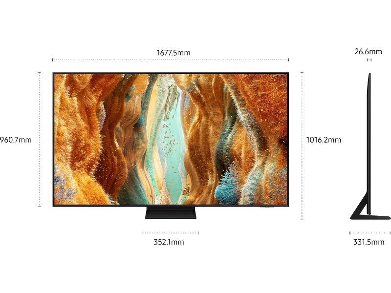 Samsung TV QE75QN70F 75'' QN70F Neo QLED 4K Mini LED AI TV, 2025