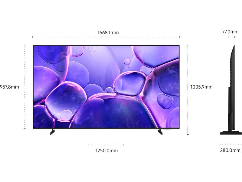 Samsung TV UE75U8000F 75'' U8000F Crystal UHD 4K TV, 2025