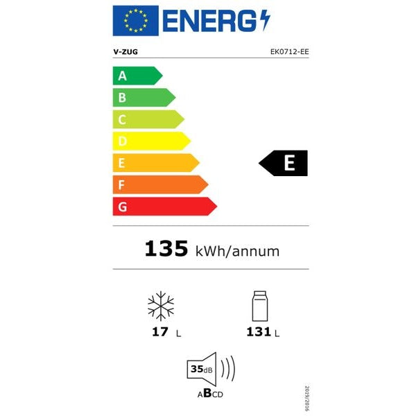 V-Zug Einbaukühlschrank Ideal eco Rechts