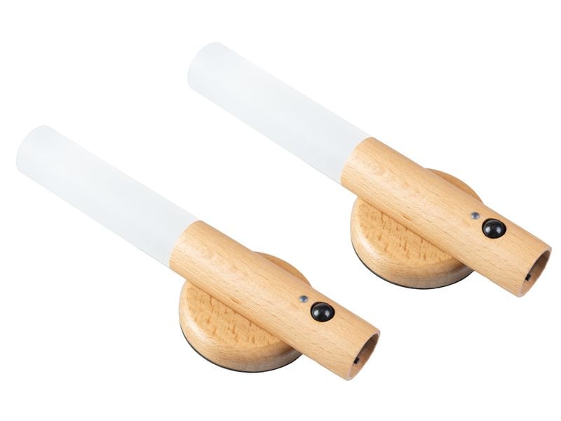 FTM Wandleuchte mit Lichtsensor, Hellbraun, 2 Stk.