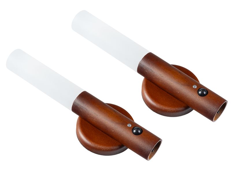 FTM Wandleuchte mit Lichtsensor, Dunkelbraun, 2 Stk.