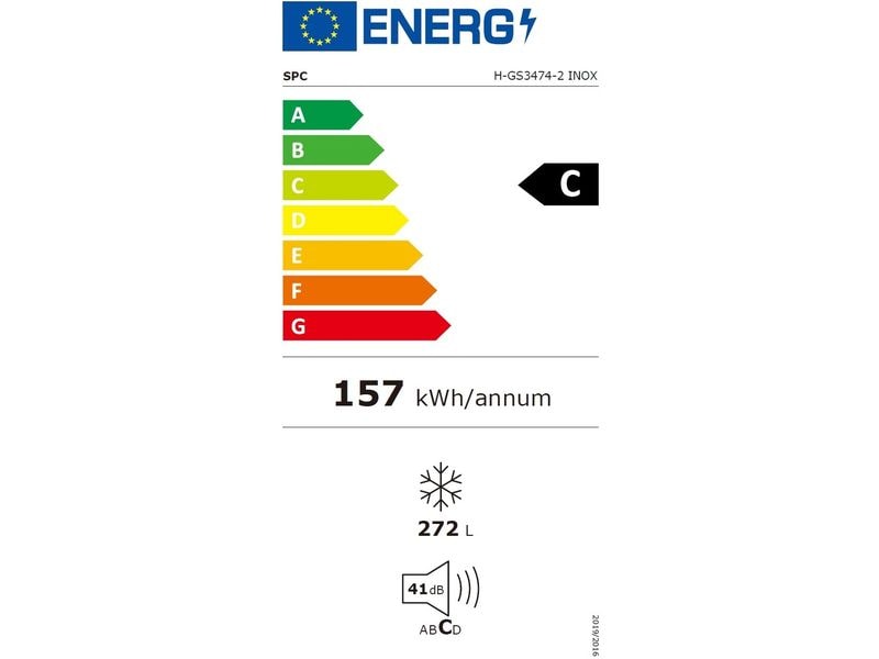 SPC Gefrierschrank H-GS3474-2 INOX Rechts/Wechselbar