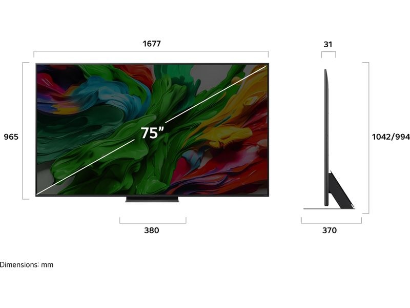 LG TV 75QNED87A6B 75", 3840 x 2160 (Ultra HD 4K), QNED