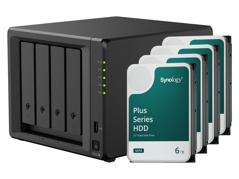 Synology NAS Diskstation DS925+ 4-bay Synology Plus HDD 24 TB