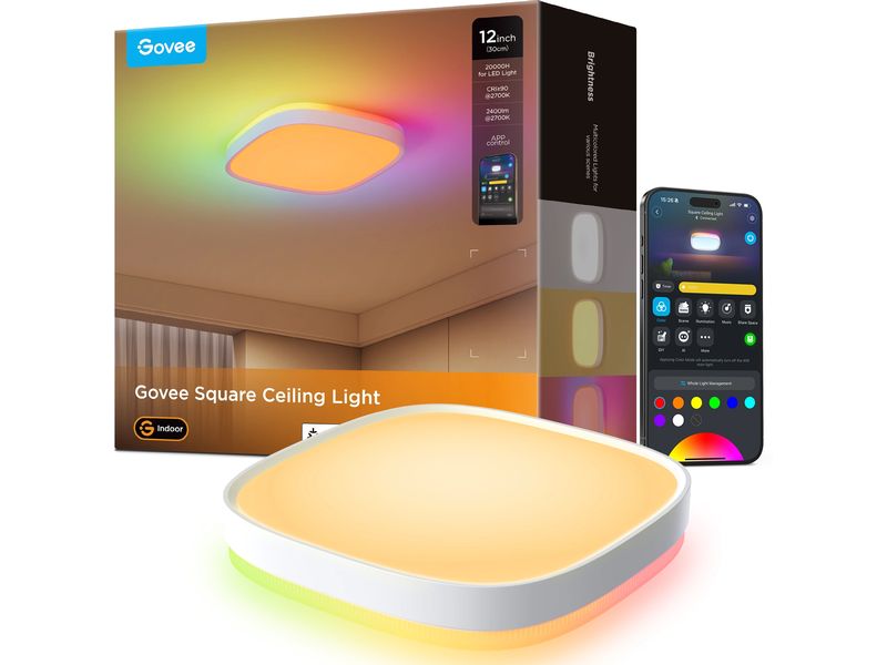 Govee Deckenleuchte 30 cm, 24 W, 2400 lm, RGBWW + RGBIC